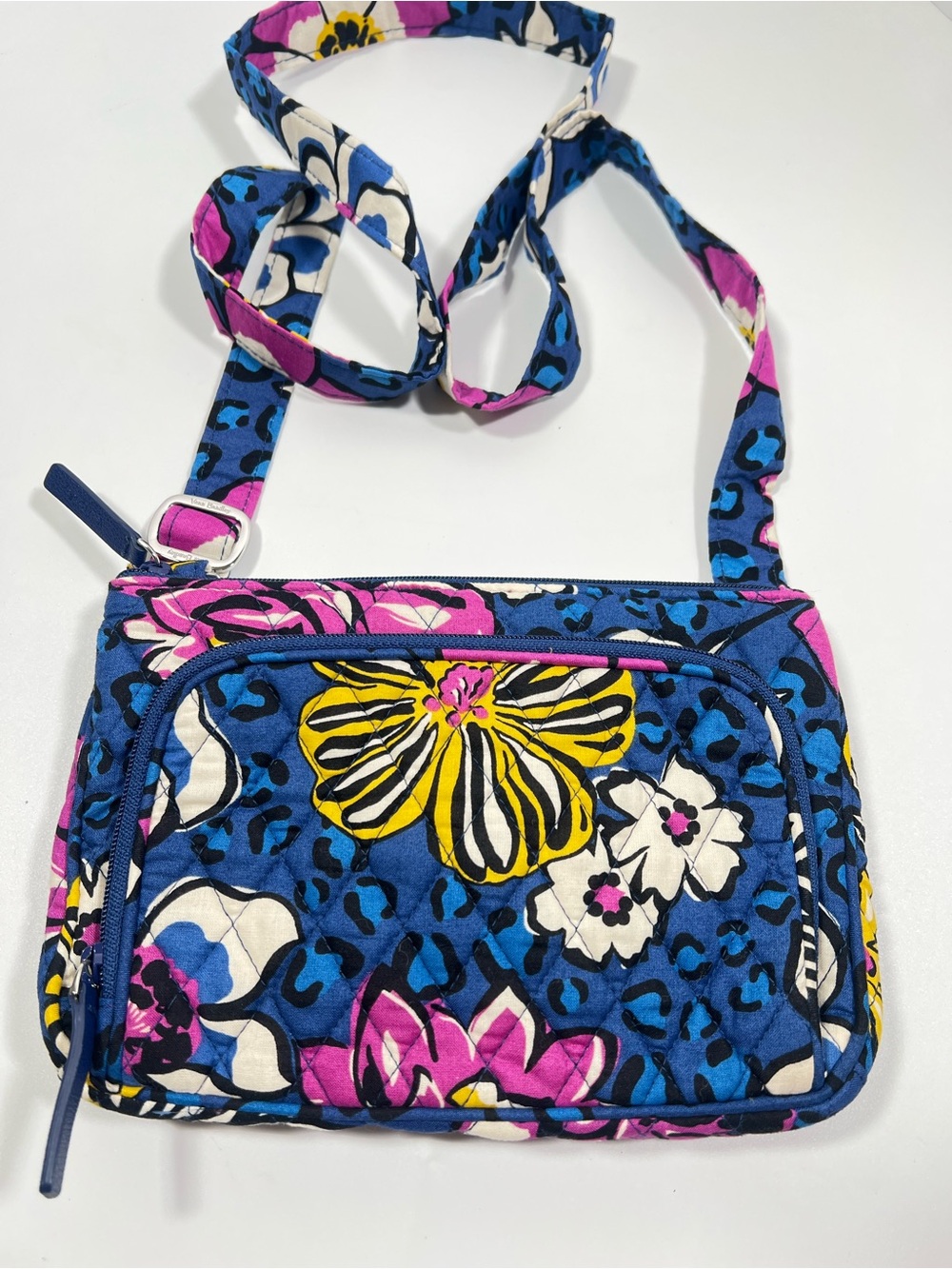 Vera Bradley Crossbody Purse African Violet Floral  Retired EUC